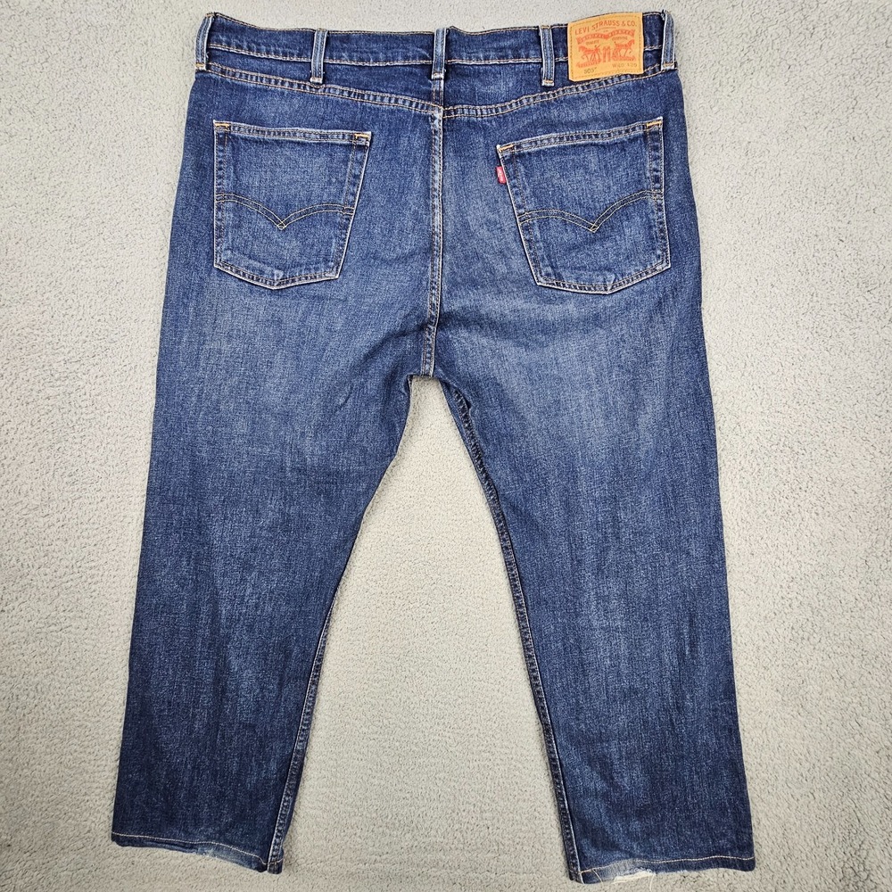 Levi's 505 Regular Fit Jeans Mens 40x27 Blue Medium Wash Straight Leg Stretch - Picture 2 of 10